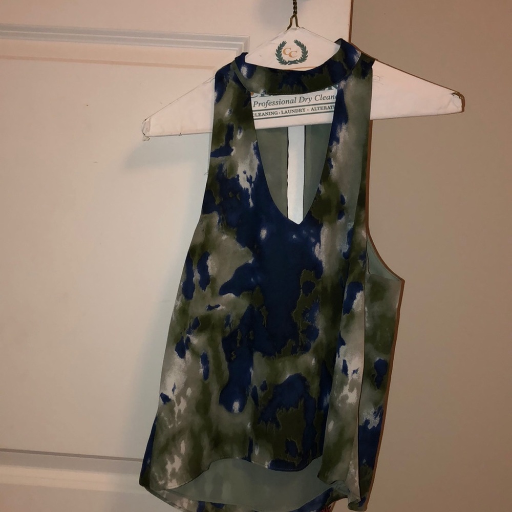 Multi colored cut out tank